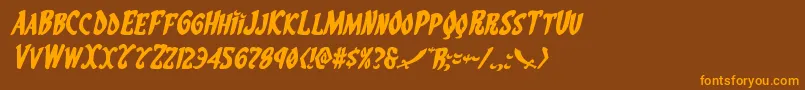 Eskindarexpandital Font – Orange Fonts on Brown Background