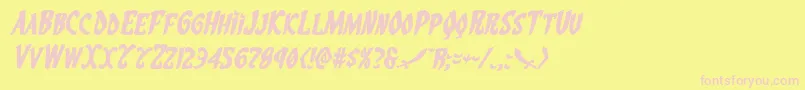 Eskindarexpandital-Schriftart – Rosa Schriften auf gelbem Hintergrund