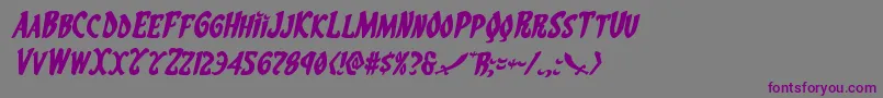 Czcionka Eskindarexpandital – fioletowe czcionki na szarym tle