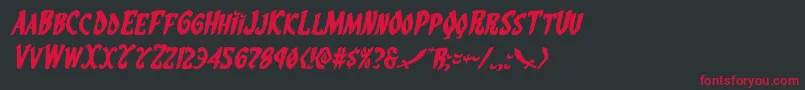 Eskindarexpandital-Schriftart – Rote Schriften auf schwarzem Hintergrund