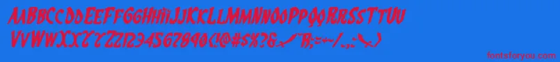 Eskindarexpandital Font – Red Fonts on Blue Background