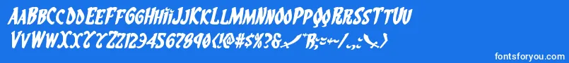 フォントEskindarexpandital – 青い背景に白い文字