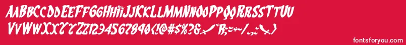 Eskindarexpandital Font – White Fonts on Red Background