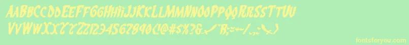 Eskindarexpandital Font – Yellow Fonts on Green Background