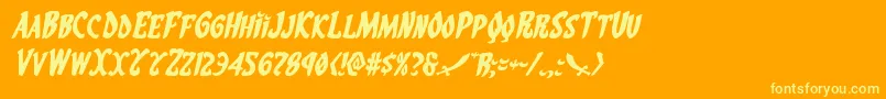 Eskindarexpandital Font – Yellow Fonts on Orange Background