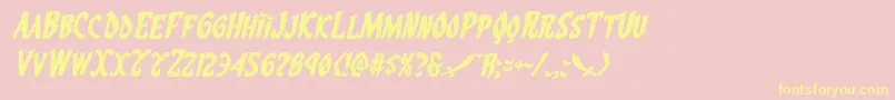 Eskindarexpandital Font – Yellow Fonts on Pink Background