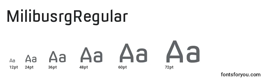 Размеры шрифта MilibusrgRegular