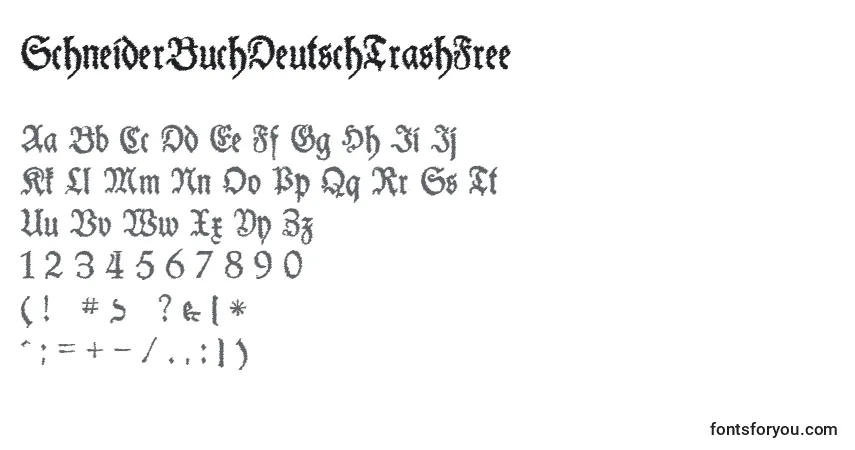 SchneiderBuchDeutschTrashFree (75432)フォント–アルファベット、数字、特殊文字