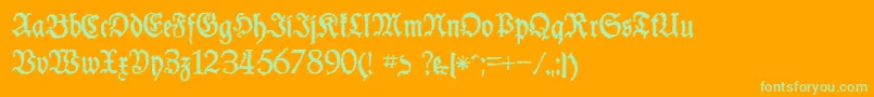 SchneiderBuchDeutschTrashFree Font – Green Fonts on Orange Background