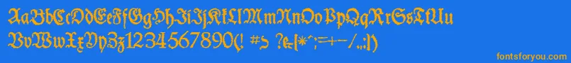 SchneiderBuchDeutschTrashFree Font – Orange Fonts on Blue Background