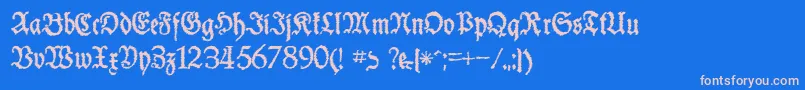 SchneiderBuchDeutschTrashFree Font – Pink Fonts on Blue Background