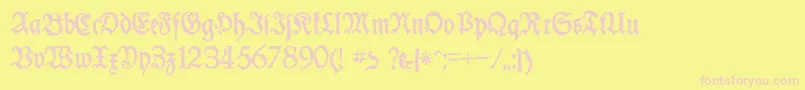 SchneiderBuchDeutschTrashFree Font – Pink Fonts on Yellow Background
