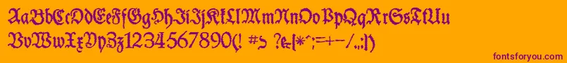 SchneiderBuchDeutschTrashFree Font – Purple Fonts on Orange Background