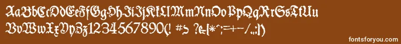 SchneiderBuchDeutschTrashFree Font – White Fonts on Brown Background