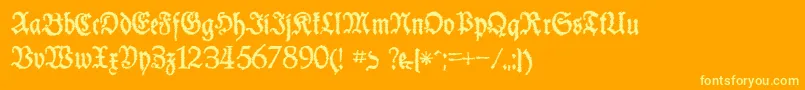 SchneiderBuchDeutschTrashFree Font – Yellow Fonts on Orange Background