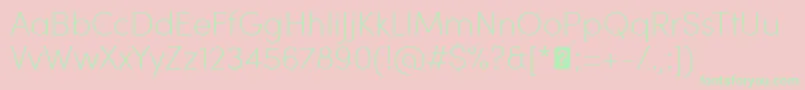 SofiaProExtralight-Schriftart – Grüne Schriften auf rosa Hintergrund