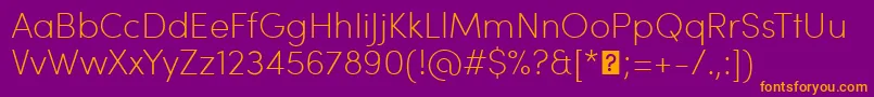 SofiaProExtralight Font – Orange Fonts on Purple Background