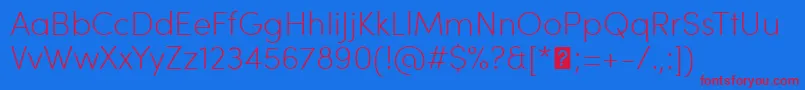 SofiaProExtralight Font – Red Fonts on Blue Background