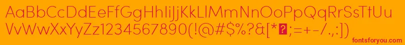 SofiaProExtralight-Schriftart – Rote Schriften auf orangefarbenem Hintergrund