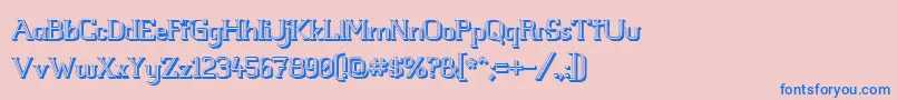 WhiteLineFever3D1.00 Font – Blue Fonts on Pink Background