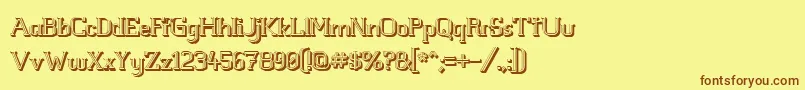 WhiteLineFever3D1.00 Font – Brown Fonts on Yellow Background