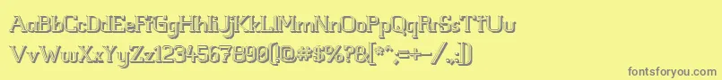 WhiteLineFever3D1.00 Font – Gray Fonts on Yellow Background