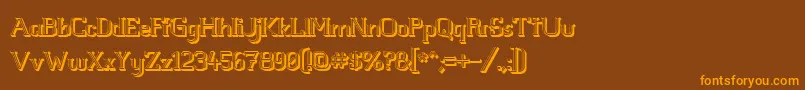 WhiteLineFever3D1.00 Font – Orange Fonts on Brown Background
