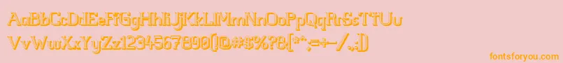 WhiteLineFever3D1.00 Font – Orange Fonts on Pink Background