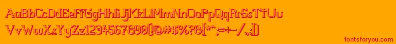 フォントWhiteLineFever3D1.00 – オレンジの背景に赤い文字