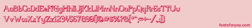 WhiteLineFever3D1.00 Font – Red Fonts on Pink Background
