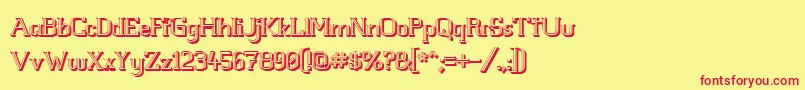 WhiteLineFever3D1.00 Font – Red Fonts on Yellow Background