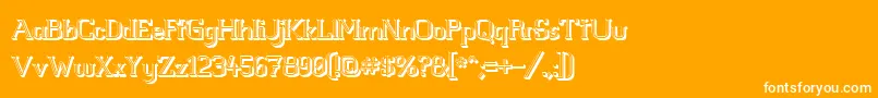 WhiteLineFever3D1.00 Font – White Fonts on Orange Background