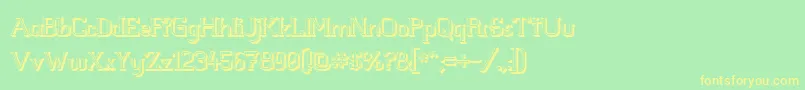 フォントWhiteLineFever3D1.00 – 黄色の文字が緑の背景にあります