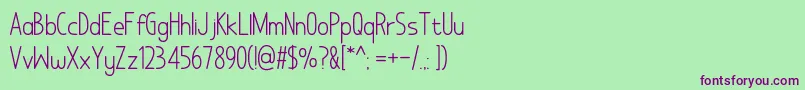 Шрифт NoAddedSugar – фиолетовые шрифты на зелёном фоне