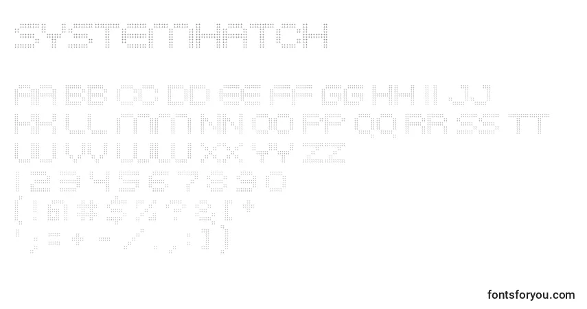 SystemHatch Font – alphabet, numbers, special characters
