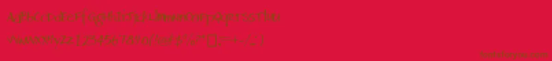 Danshand Font – Brown Fonts on Red Background