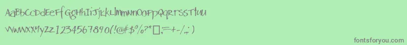 Danshand Font – Gray Fonts on Green Background