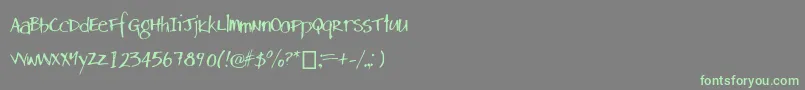 Danshand Font – Green Fonts on Gray Background