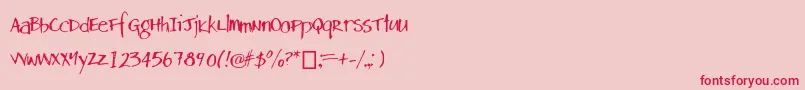 Danshand Font – Red Fonts on Pink Background