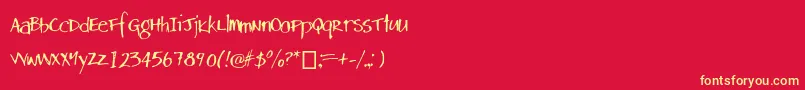 Danshand Font – Yellow Fonts on Red Background
