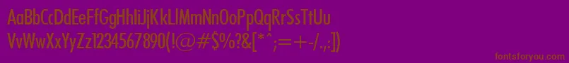 Czcionka FuturaCondCond – brązowe czcionki na fioletowym tle