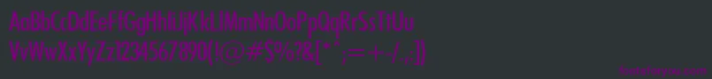 FuturaCondCond-fontti – violetit fontit mustalla taustalla