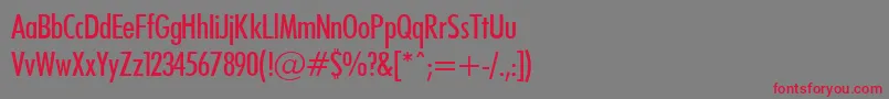 FuturaCondCond Font – Red Fonts on Gray Background