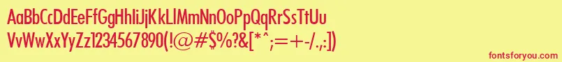 Шрифт FuturaCondCond – красные шрифты на жёлтом фоне
