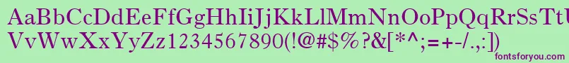 PartitionSsi Font – Purple Fonts on Green Background