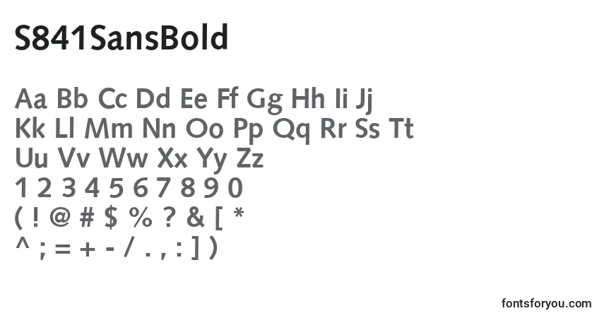 Fuente S841SansBold - alfabeto, números, caracteres especiales
