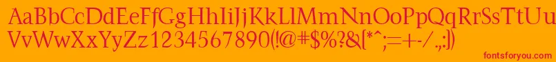 Fascinate Font – Red Fonts on Orange Background