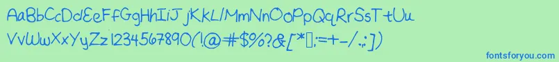 Шрифт Nevermind – синие шрифты на зелёном фоне
