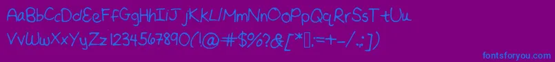 フォントNevermind – 紫色の背景に青い文字