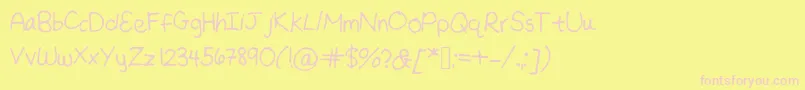 Nevermind Font – Pink Fonts on Yellow Background